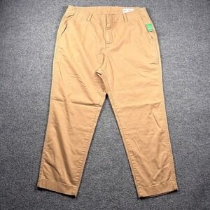 Gap Downtown Khaki Pants 34"‎ Womens 16 Mojave Tan Brown Straight Leg NWT